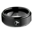 thumbnail image 2 of Tungsten Cat Dog Pet Lover Yin Yang Band Ring 8mm Men Women Comfort Fit Black Step Bevel Edge Brushed Polished, 2 of 4