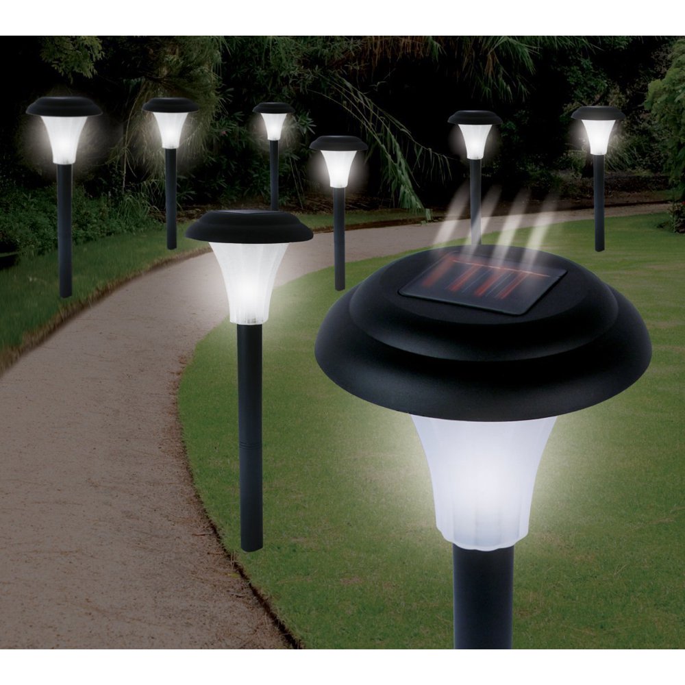 SolarPowered LED Light Garden Lawn Set of 8 Perfect Neutral Design