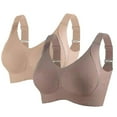 thumbnail image 2 of Sports Bras For Women Comfortable Ribbed Wireless Bralettes Adjustable Padded Everyday Bra 2PC, 2 of 9