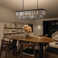 thumbnail image 2 of 47 in. Smoked Gray and Black Modern Contemporary Crystal Chandelier 2-Tier Linear Kitchen Island Pendant Light for Dining Room 7 40 INCHES, 2 of 5