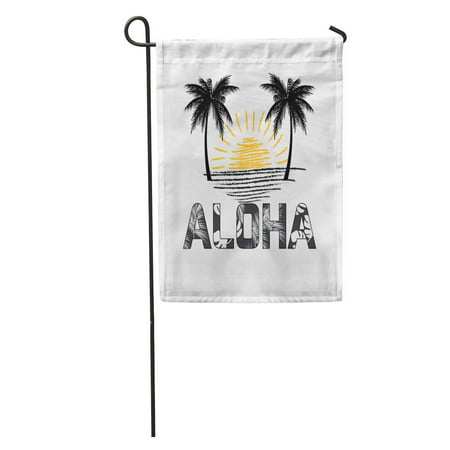 SIDONKU Palm Aloha Hawaii Best Creative for Presentation Tree Abstract Beach Garden Flag Decorative Flag House Banner 12x18