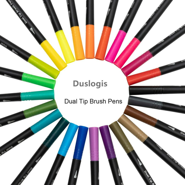 Dual Brush Markers for Adult Coloring Books 24 Colored Journal