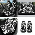 thumbnail image 2 of Jeiento Cow Print Car Seat Cover Split Covers 14 PCS, Steering Wheel Cover Seat Belt Pads Waste Basket Bin Rearview Mirror Cover Cup Holder Center Console Cover Handbrake Cover Gear Shift Cover, 2 of 7