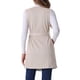 thumbnail image 3 of INSPIRAR CHIC Chaleco de Mujer de Ante Sintético Sin Mangas con Cinturón en la Cintura, Chaleco Blazer Largo Abierto en Color Beige, 3 of 5