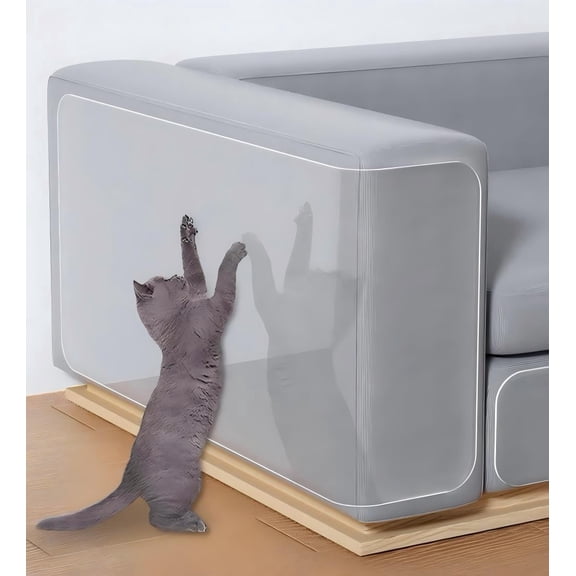 YeewayVeh 18PCS XL Cat Scratch Furniture Protector – Couch Protector from Cat Claws, Clear Self-Adhesive Anti Cat Scratch PET Sheets