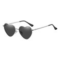 thumbnail image 4 of Gafas de sol Qarigey en forma de corazón PVC Marco plateado negro Type2 NO2, 4 of 6