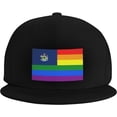 thumbnail image 2 of Pride Rainbow LGBT Flag of Maine Snapback Hats for Men Women Baseball Cap Adjustable Flat Bill Sun Hat, 2 of 8