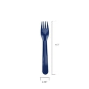 Your Zone Blue 4 Count Plastic Utensil Set with Fork, Spoon, Knife and Carrying Case