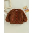 thumbnail image 2 of Qiylii Infant Baby Girls Boys Coat Patchwork Long Sleeve Button-Down Lamb Fleece Jacket Autumn Winter Warm Outerwear,0-3Years, 2 of 7