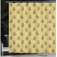 thumbnail image 3 of Ambesonne Owl Shower Curtain, Cartoon Birds Print Mysterious, 69"Wx75"L, Dark Mustard, 3 of 4