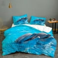 thumbnail image 1 of 3D Blue Sea Animal Dolphin Funda nórdica Juego de cama Funda nórdica Fundas de almohada, 1 of 4