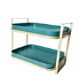 thumbnail image 2 of 2 Tier Storage Rack Makeup Organizer Large Capacity Removable Desk Organizer Rack Display Shelf for Dorm Desktop Cosmetic Bathroom Office green, 2 of 9