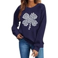 thumbnail image 4 of St. Patrick's Day Sweatshirt for Women Floral Shamrock Pattern Crewneck Long Sleeve Ribbed Cuffs Loose Fit Graphic Holiday Top, 4 of 6