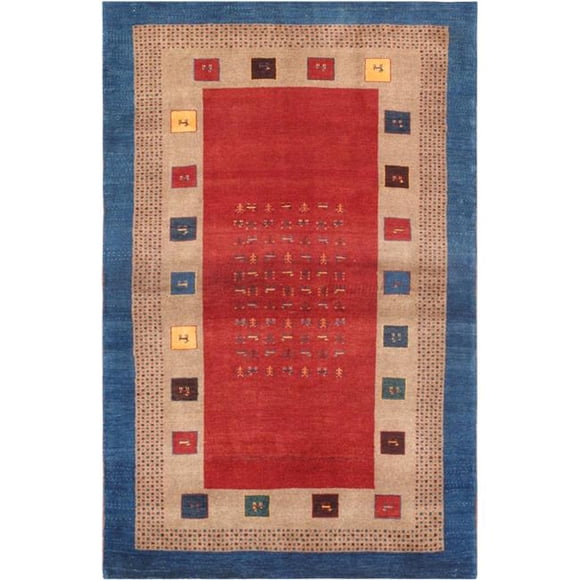 Collection Gabbeh Tapis en Laine d'Agneau Noué à la Main - 3 Pieds 11 Pieds X 6 Pieds 3 Pieds