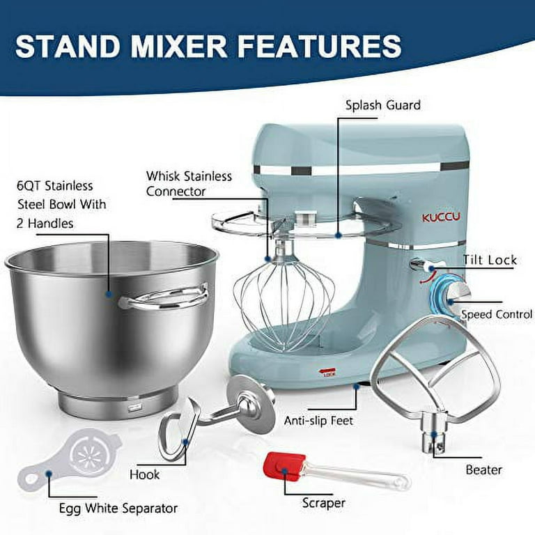 KUCCU Stand Mixer, 6.5 Qt 660W, 6-Speed Tilt-Head Food Dough Mixer, Kitchen  Electric Mixer with - Mixers & Blenders - Miami, Florida, Facebook  Marketplace