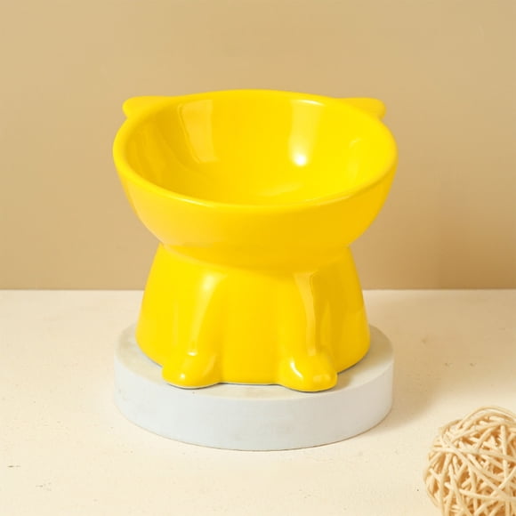Comedero elevado de cerámica para gatos | Gran capacidad de 250 ml | Diseño ancho y poco profundo para aliviar la fatiga de los bigotes y brindar soporte al cuello | Comedero y bebedero fácil