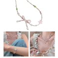 thumbnail image 2 of Bowknot Beaded Choker Colorful Beaded Necklaces Bowknot Necklace Artificial Crystal Material Gift for Girls Children, 2 of 4
