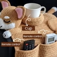 thumbnail image 2 of XIBUFE Crochet Dog Sofa Arm Organizer, Handmade Knit Armrest Caddy with Cup Holder for Remotes, Phone, Treats - Pet Themed Couch Storage, 2 of 7
