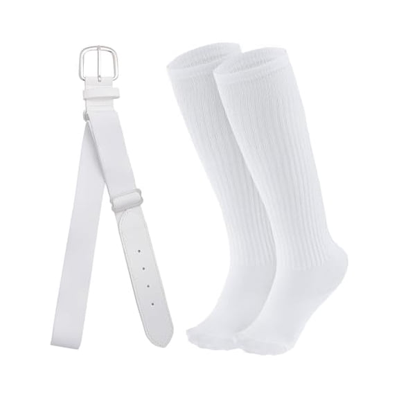Eryueer Youth Baseball Socks and Belt Combo Set Softball Baseball Socks and Elastic Waist Belt for Youth Boys Girls