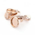 thumbnail image 4 of 10pcs 304 Stainless Steel Clip-on Earring Setting Flat Round Rose golden 15.5x10x8mm Hole: 3mm Tray: 8mm, 4 of 4