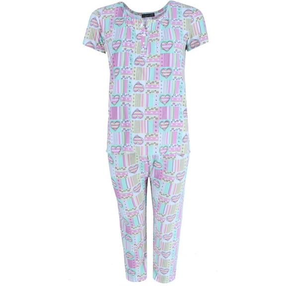 Elegant Emily Patchwork Hearts Capri Set (Women's Plus)