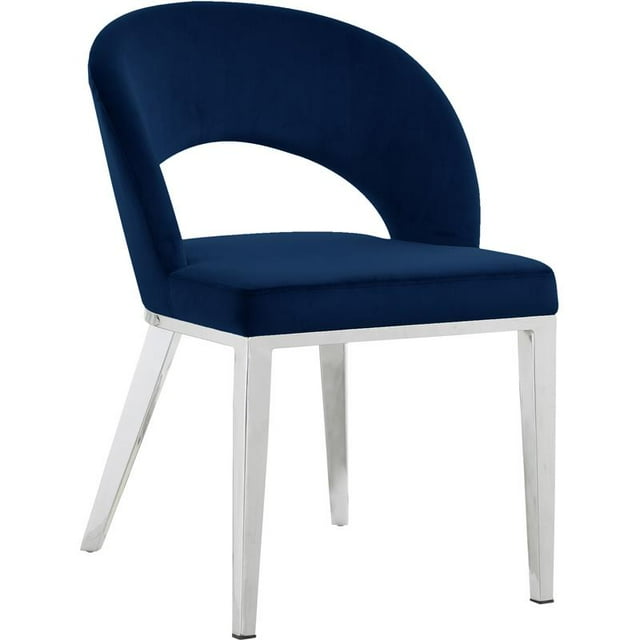Meridian Furniture Roberto 19"H Velvet Dining Chair in Navy