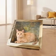 thumbnail image 4 of Cat Scratch Board Bed With Retro Style Oil Painting Frame Cat Scratch Board Oil Painting Frame Cardboard Sofa With Corrugated Paper Cat Scratch Board Cat Chair Furnitur, 4 of 8
