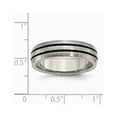thumbnail image 2 of Titanium Enameled Grooved 6mm Satin Band, 2 of 8