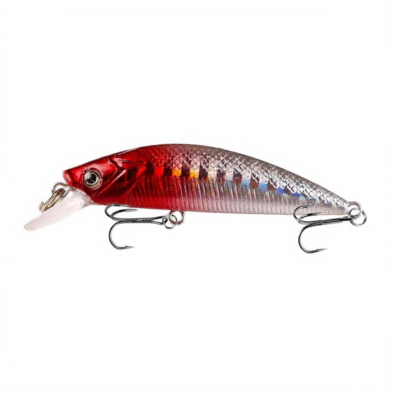 MInHoues Sinking Minnow Lure, 2.36" Hard Plastic Artificial Fishing Bait with Treble Hooks, Realistic Swimbait for Trout and Bass, Freshwater Saltwater Tackle Gear