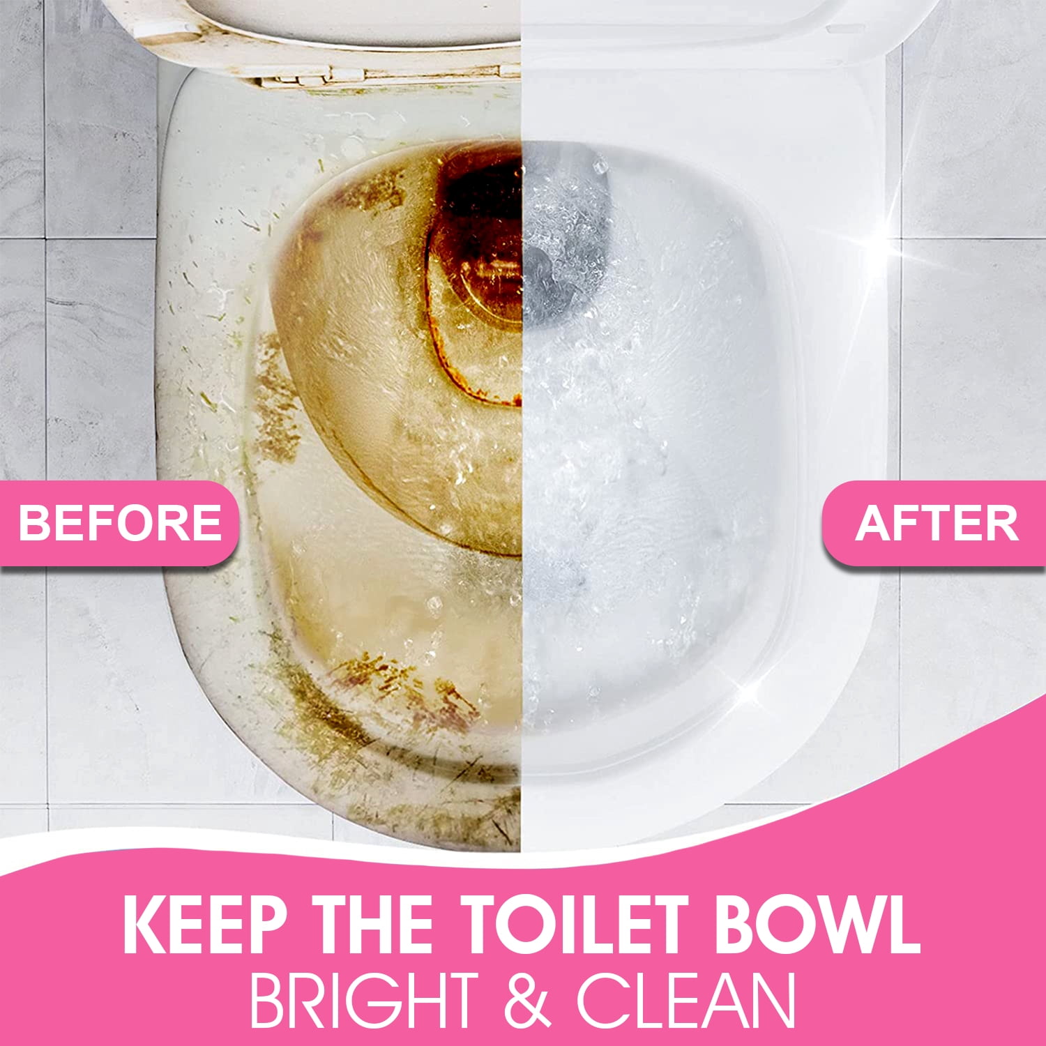 WBM Toilet Bowl Cleaner, Toilet Bowl Cleaning System with 8 Foam Replacement Heads, Pack of 4