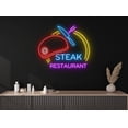 thumbnail image 2 of Glowneon Steak Neon Sign, Steak BBQ Restaurant Signboard, Wall Decor, 2 of 4
