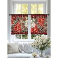 thumbnail image 4 of Red White Flowers Sheer Curtains 45 inches Long, Pine Cone Winter Snowflakes Christmas Red Black Plaid Light Filtering Sheer Window Curtains Rod Pocket Voile Drapes for Bedroom Living Room, 52"Wx45"L, 4 of 7