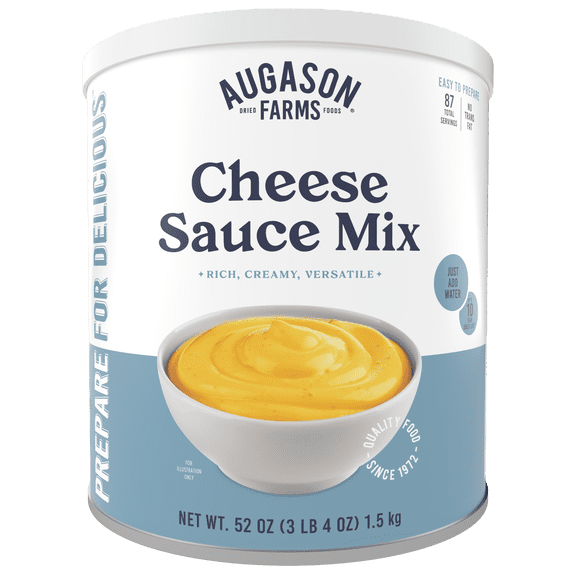 Augason Farms Cheese Sauce Mix Can Emergency Food Supply, 87 Servings, 10 Year Shelf Life - Shelf Stable Cheddar Cheese Powder Canned Food