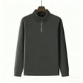 thumbnail image 2 of Donemore Men's Solid Color Casual Long Sleeve Stand Collar Zipper Thermal Polyester Top, 2 of 5