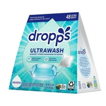Dropps Dishwasher UltraWash Detergent Pods, Biobased, Unscented, 48 Ct