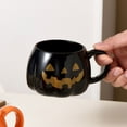 thumbnail image 2 of 12 OZ Halloween Pumpkin Mug Decorations Cute Orange Ceramic Mug With Pumpkin Face Trick Or Ceramic Coffee 𝐌𝐮𝐠s Happy Halloween Pattern 𝐌𝐮𝐠 For Adults Kids Women, 2 of 5