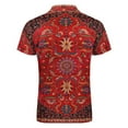 thumbnail image 5 of Red Persian Men Zipper T-shirt Summer Casual Short Sleeve T-shirt Top, 5 of 7