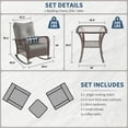 thumbnail image 4 of Poteban 3-Piece Outdoor Rocking Chairs, Brown Wicker Patio Furniture with Thickened Cushions and Table for Porch (Grey White), 4 of 10