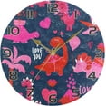 thumbnail image 5 of GZHJMY Valentine Dinosaur Wall Clock, Silent Non Ticking Battery Operated Round Clock for Kitchen Office School Home Decorative, 5 of 7
