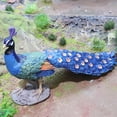 thumbnail image 3 of Figuras de pavo real de plástico en miniatura para recuerdos de fiesta, colección para interiores y exteriores. Azul, 3 of 8