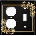 thumbnail image 4 of Metal Light Switch Plate Cover Elegant Victorian Floral Frame Black FRA081, 4 of 13
