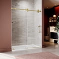thumbnail image 3 of UKS04-50-55 Inch x 80 Inch Sliding Frameless Shower Door, 3/8" Tempered Glass with Easy-Cleaning Coating, Stainless Steel Rollers & SGCC-Certified Stability, 3 of 7