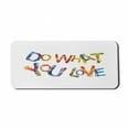 thumbnail image 1 of Love What You Do Computer Mouse Pad, Colorful Letters Pattern Polygonal Arrangement Angular Triangle Shapes, Rectangle Non-Slip Rubber Mousepad X-Large, 35" x 15", Multicolor, by Ambesonne, 1 of 2