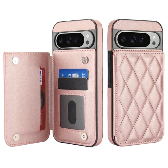 Kryonix for Google Pixel 10 Pro XL Case Leather Wallet with Card Holder, RFID Blocking PU Leather Flip Cover Kickstand Magnetic Closure Shockproof Heavy Duty Protective Case