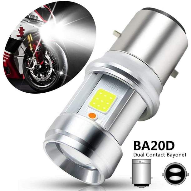 1 Universel H6 BA20D LED Moto Ampoule Phare Hi-Lo Faisceau Haute Puissance  12V