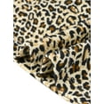 thumbnail image 5 of INSPIRE CHIC Leopard Print Tops for Women's Boat Neck Backless Slim Fit T-Shirt Crop Top M Brown, 5 of 6