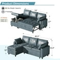 thumbnail image 4 of AECOJOY Sofa Bed, 3 in 1 Sleeper Sofa with Storage Chair, Faux Leather L Shape Couch, Sectional Pull Out Sofa Bed Mid Century Modern Couch for Living Room Clearance, Comfy Sleeper Couch in Blue, 4 of 8
