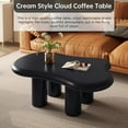 thumbnail image 3 of 35.82" Black Cloud Coffee Table, Modern Coffee Table with 4 Sturdy Support Legs, Small Black Coffee Table, Round Edge, 2.67" Thick Tabletop,Easy Match for Living Room, Bedroom, Balcony,Patio, 3 of 8