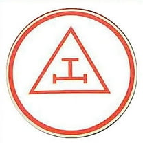 Masonic Car Emblem Red Royal Arch - Triple Tau Masonic bumper decal on white