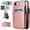 Rosegold, variant on Premium PU Leather Wallet Case For iPhone 16e, Multi-Functional Back Flip Stand Cover with ID Card Holder Window Viewing, Slim Fit Shockproof Rugged Protective Skin, Red